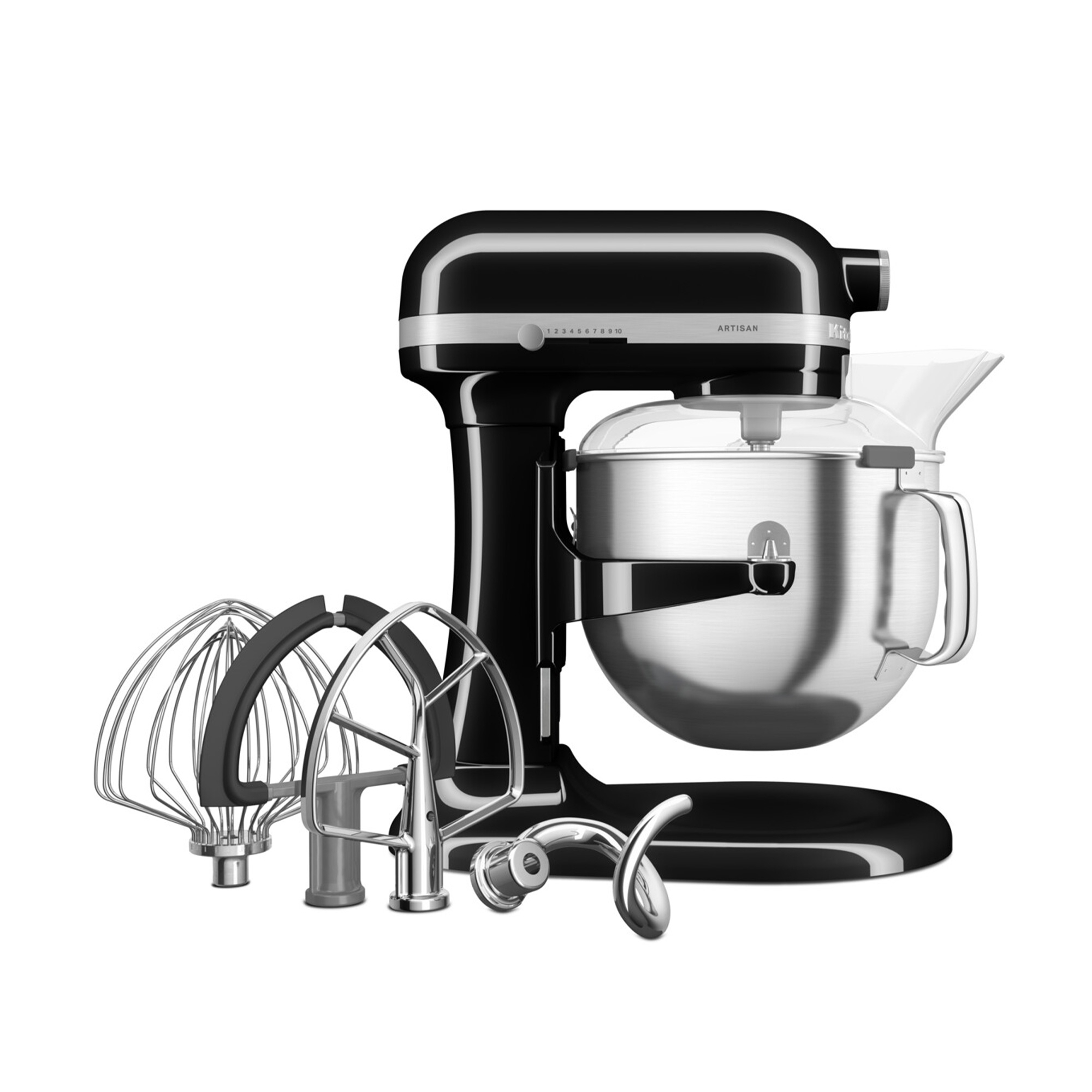 KitchenAid - Set Küchenmaschine 6,6 L + 15 tlg. Küchenhelfer-Set + Rezeptbuch „Patisserie leichtgemacht“ - Onyx Schwarz