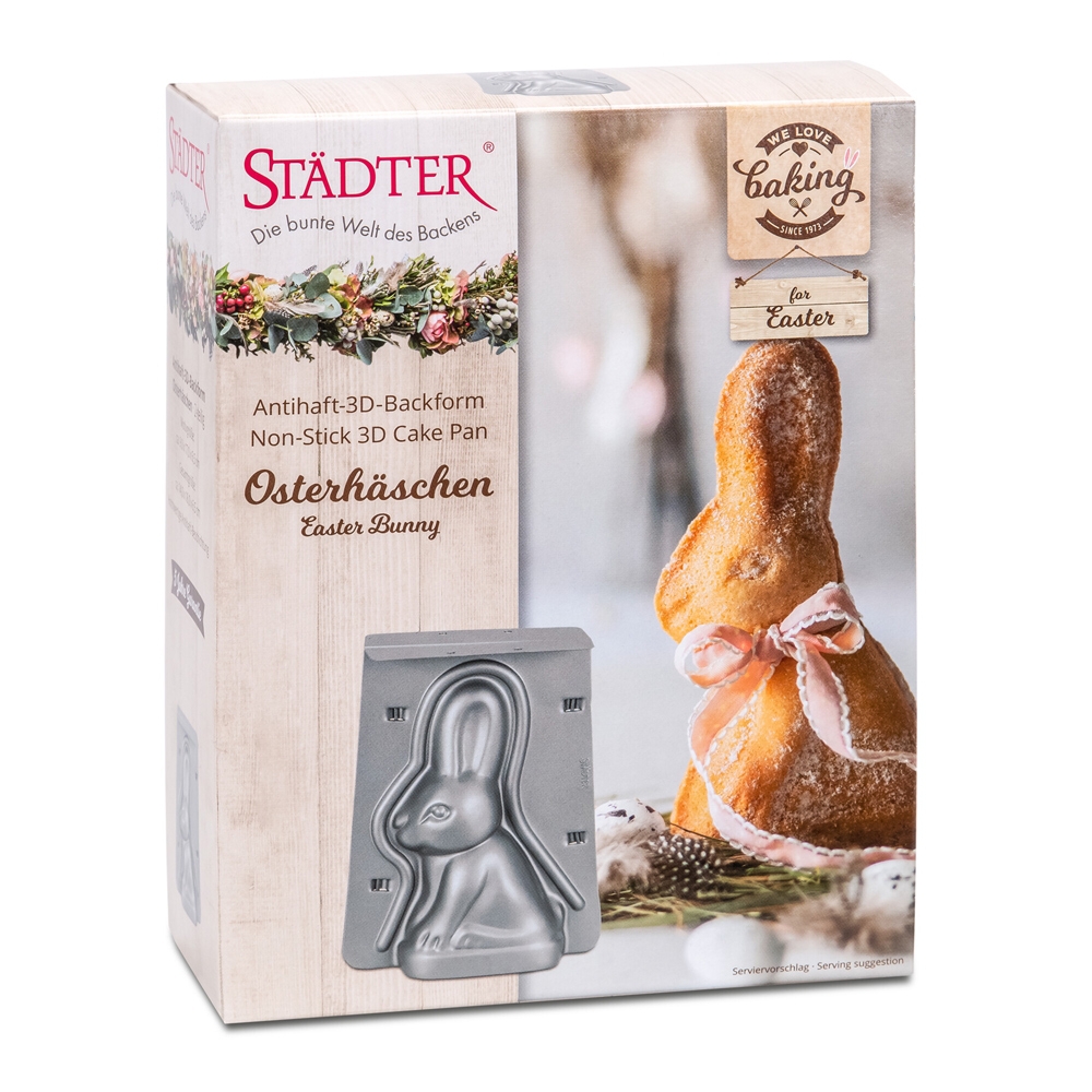 Städter - 3D-Backform we love baking Osterhäschen 14x18x6,5 cm - 300ml