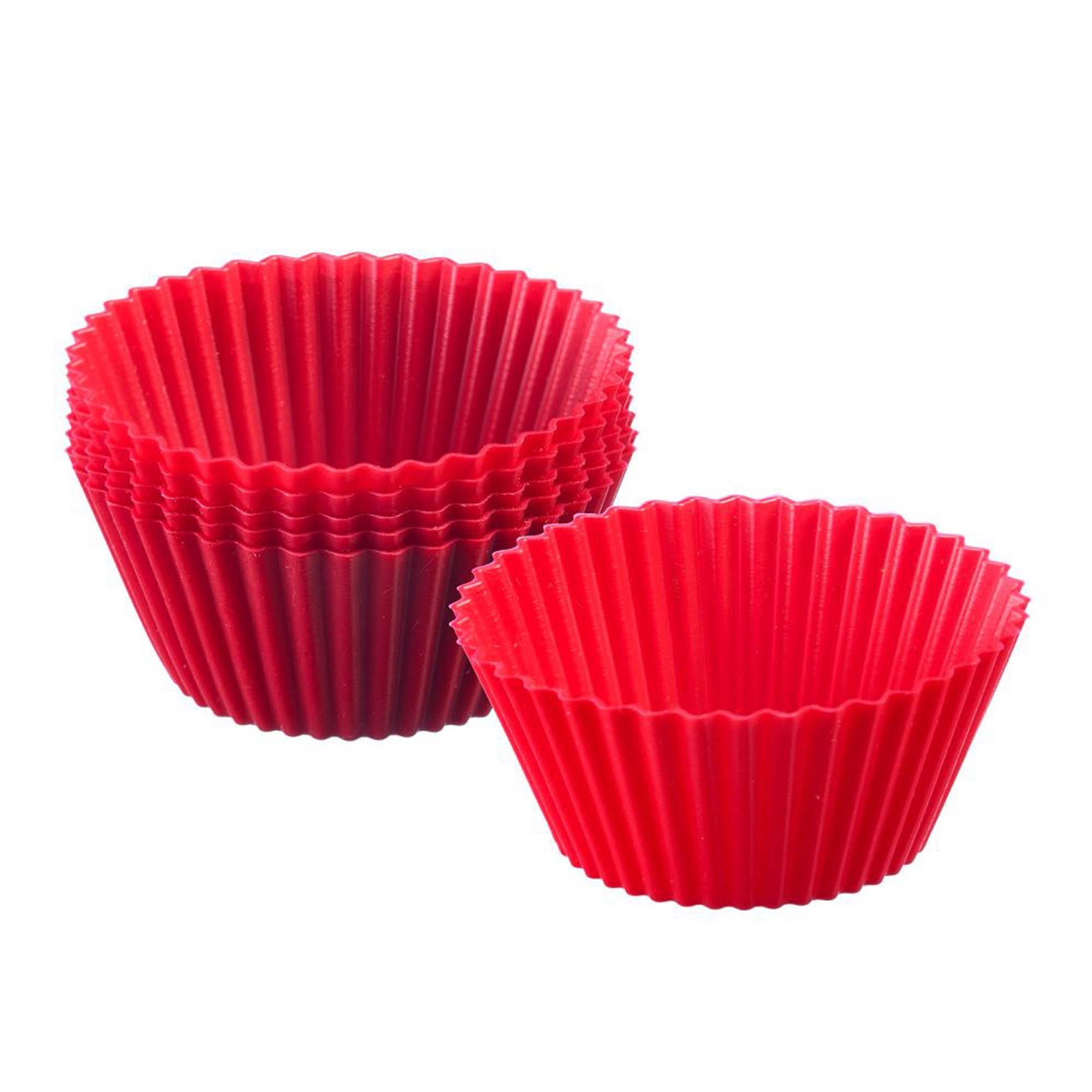 Westmark - 6 Silikon Muffinformen, ø 7 cm, rot