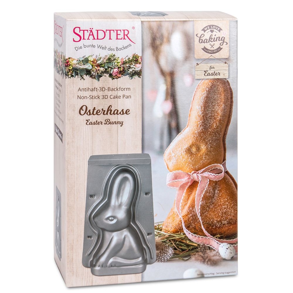 Städter - 3D-Backform we love baking Osterhäschen 18 x 26 x 8 cm - 1000 ml