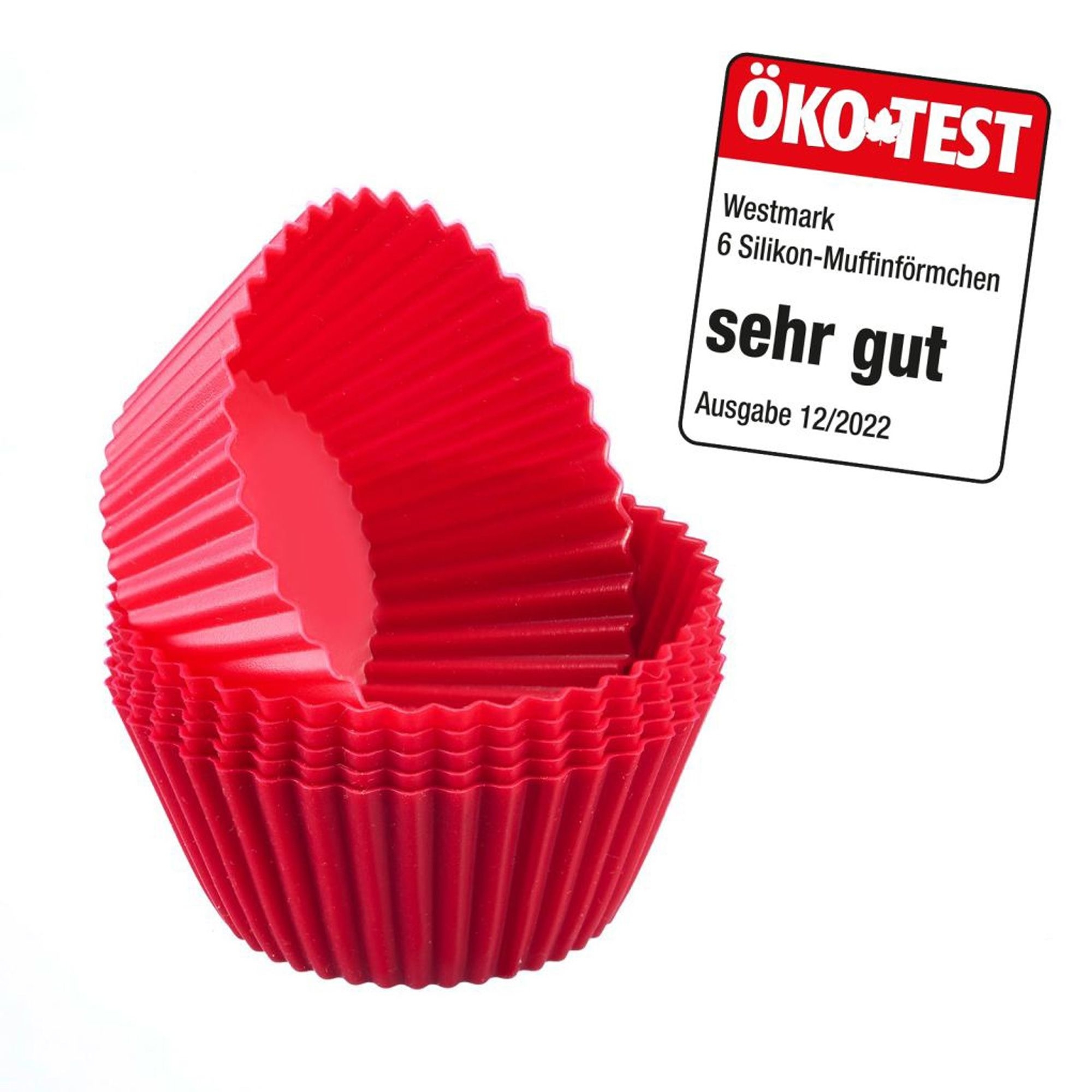 Westmark - 6 Silikon Muffinformen, ø 7 cm, rot