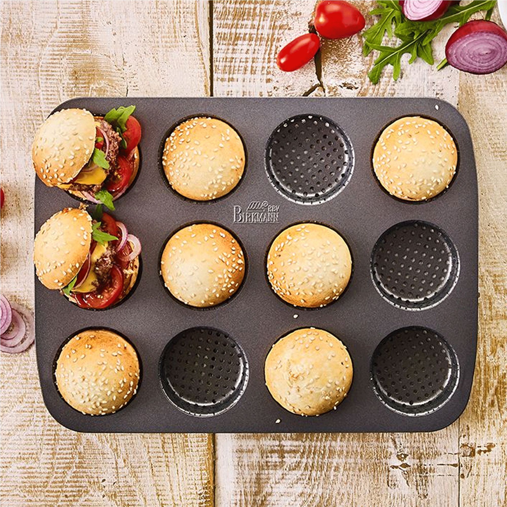 Birkmann - Mini-Burger Brötchen Backform