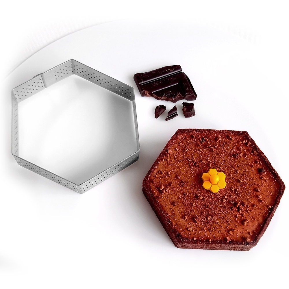 de Buyer - Tortenring gelocht - HEXAGONAL - Valrhona