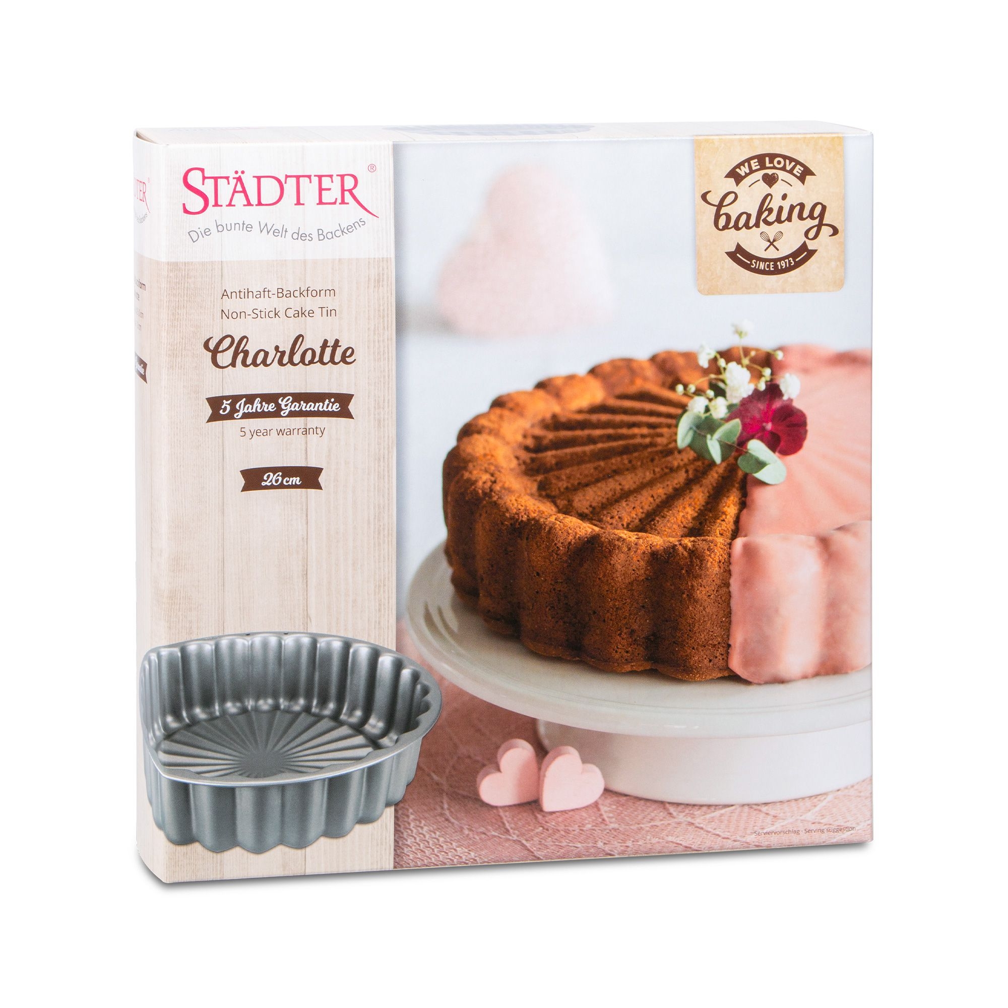 Städter - We love Baking Charlotte Metall Silber  - ø 26 cm / H 7 cm