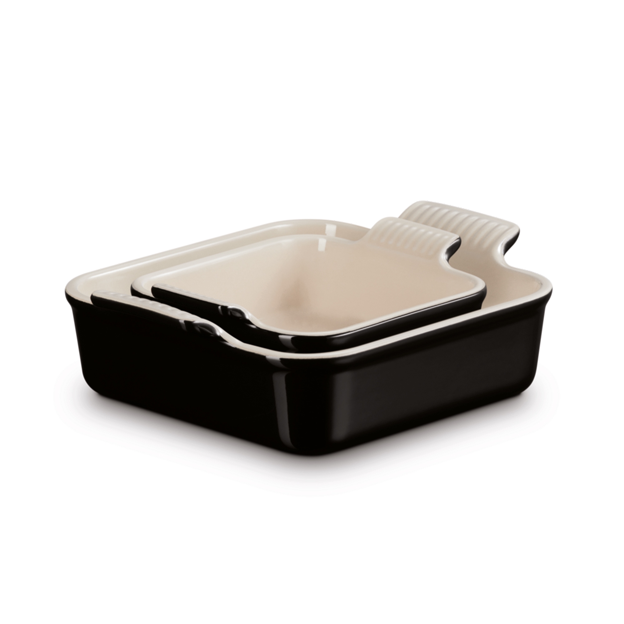 Le Creuset - 2er-Set quadratische Auflaufformen Tradition - Schwarz