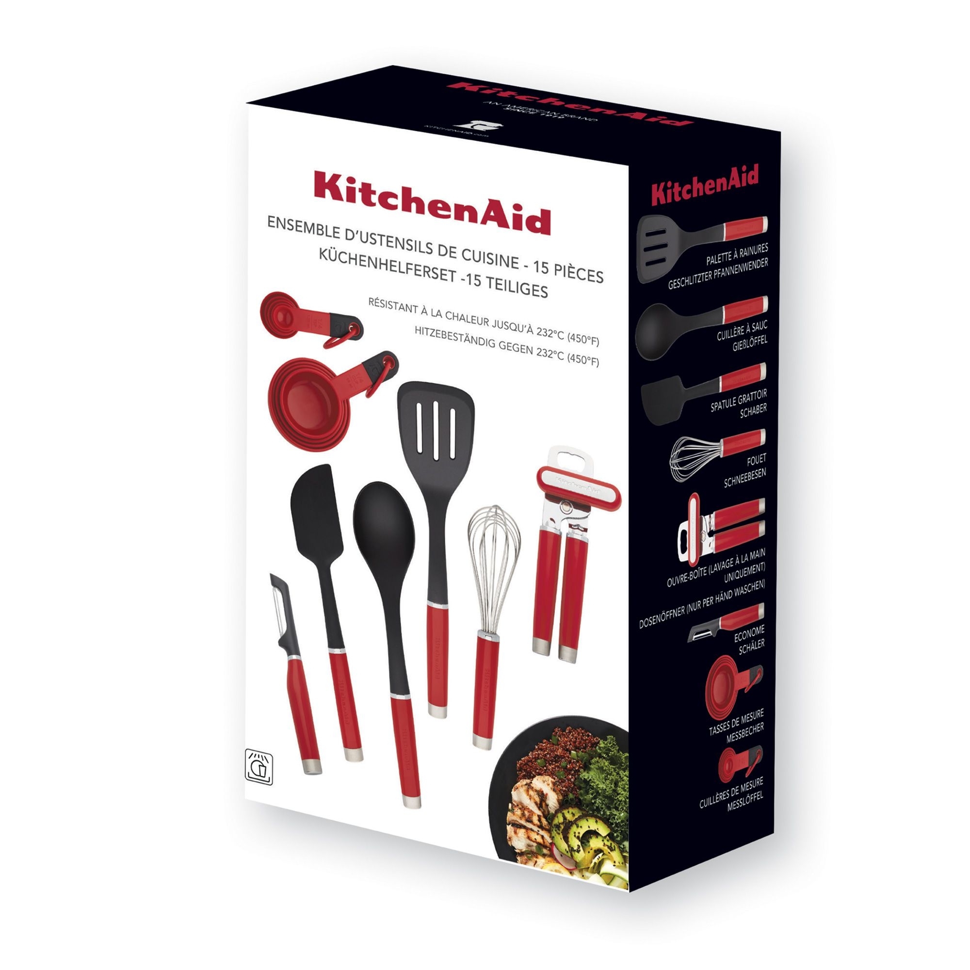 KitchenAid - Set Küchenmaschine 6,6 L + 15 tlg. Küchenhelfer-Set + Rezeptbuch „Patisserie leichtgemacht“ - Onyx Schwarz