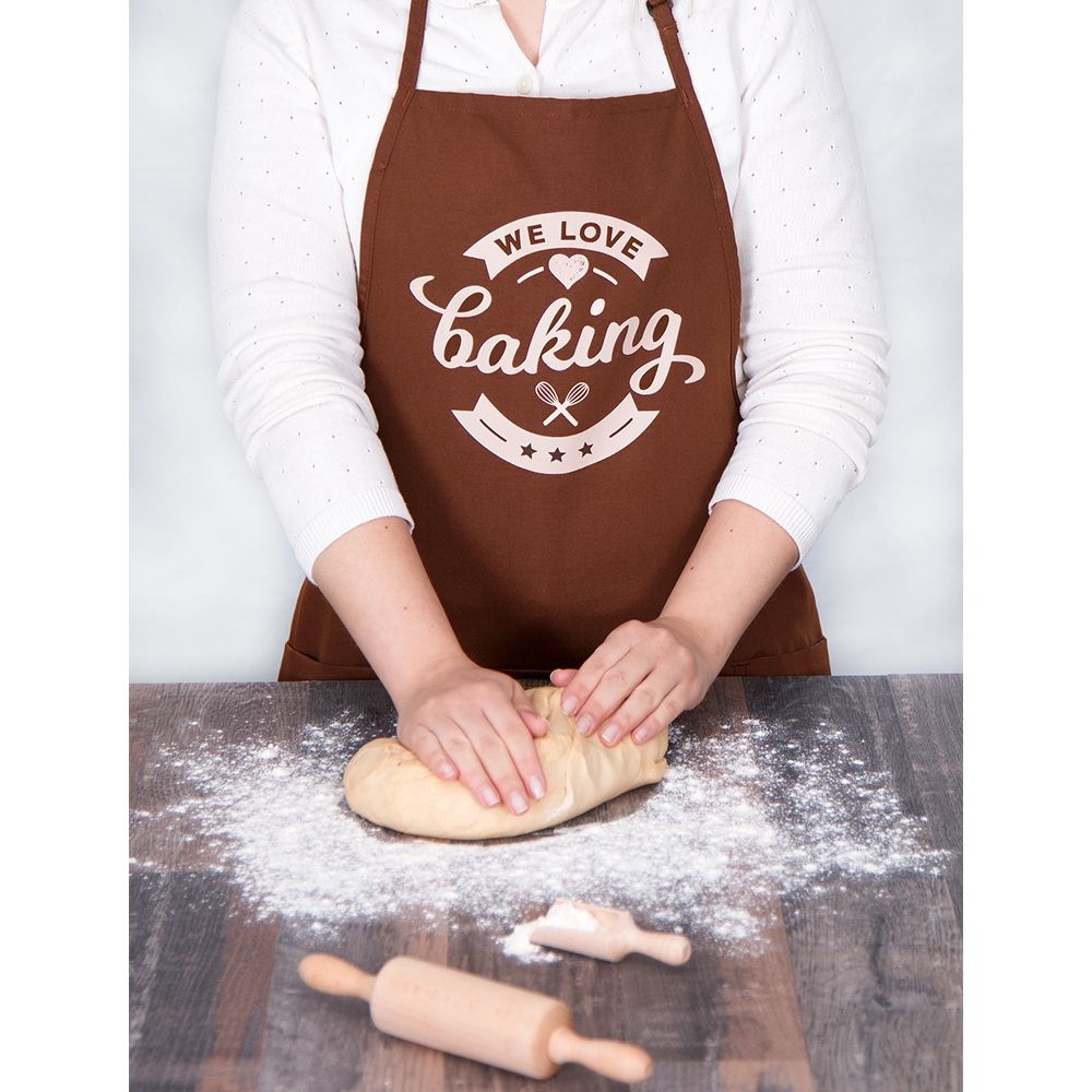 Städter - We-Love-Baking Backschürze - 68 x 80 cm Braun