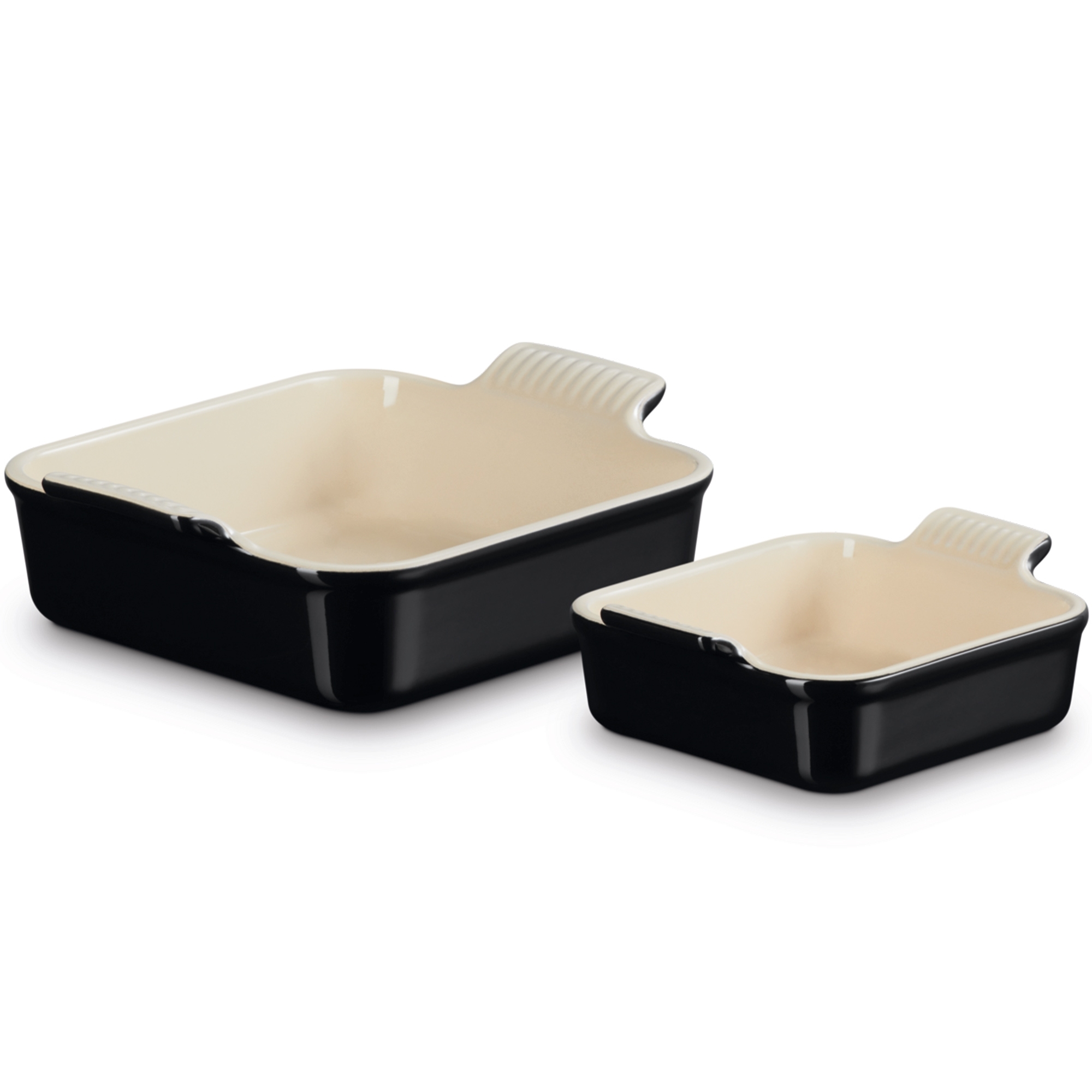 Le Creuset - 2er-Set quadratische Auflaufformen Tradition - Schwarz